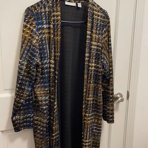 Susan graver houndstooth print cardigan and tank set. Pockets